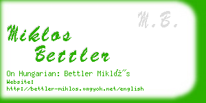 miklos bettler business card